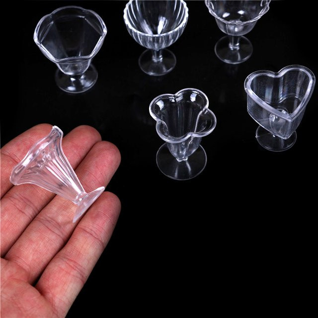 Puppenhaus Tassen Miniaturen Küchengeschirr, 6-teiliges Set, Kunststoff, transparent - Bild 1