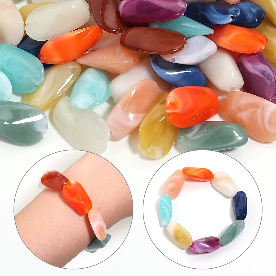 louleur Acrylperlen, unregelmäßig, Bunt, 24,5 x 14 mm, Unisex - Bild 3