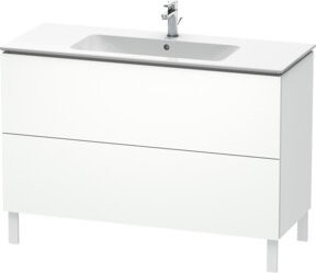 Duravit L-Cube Waschtischunterschrank in Weiß Matt mit 2 Auszügen, stehend, B: 122 cm, T: 48,1 cm, H: 70,4 cm - Bild 1