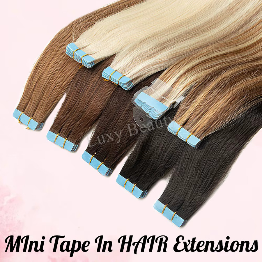 Luxy Beauty Tape-in-Echthaarverlängerungen, blonde, gerade, 10 Stück/Set - Bild 2
