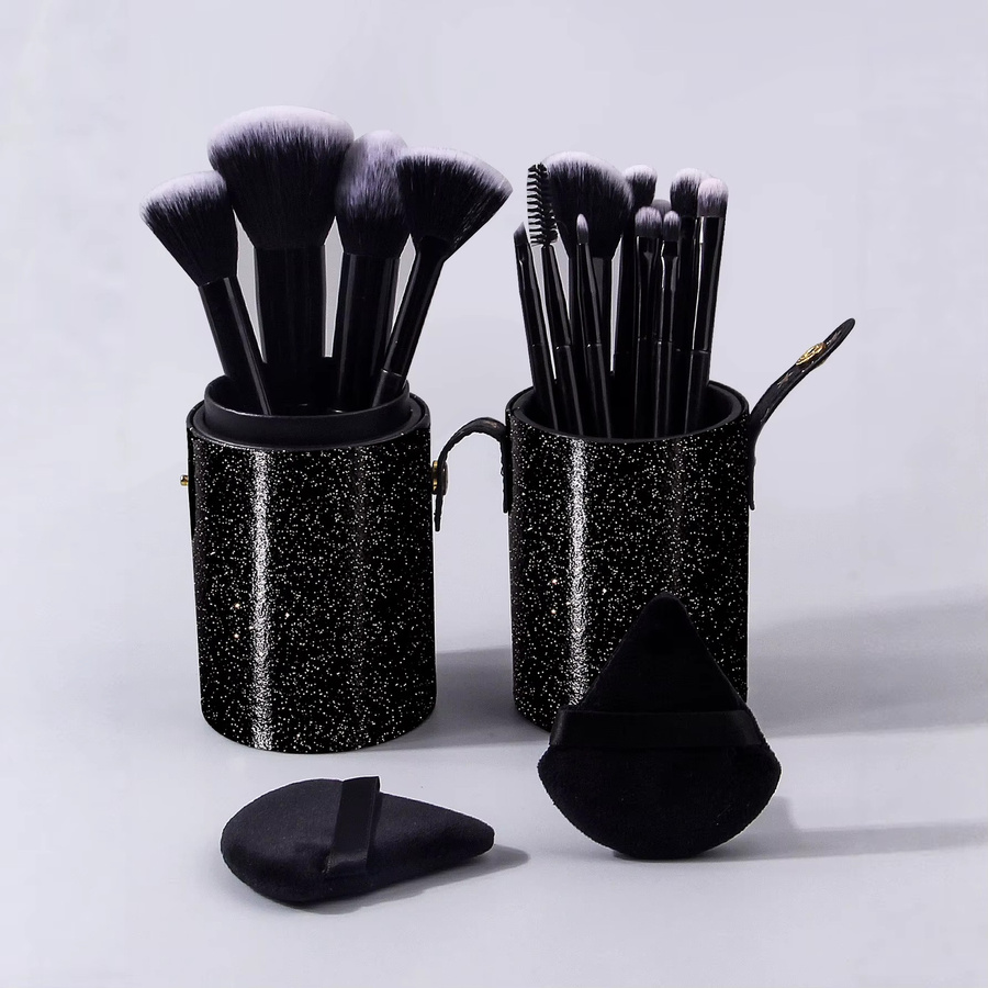 KOSSHOW Make-up-Pinsel Set, 14 Gesichts-Pinsel, 2 Puderquasten, Aufbewahrungseimer, Unisex - Bild 2