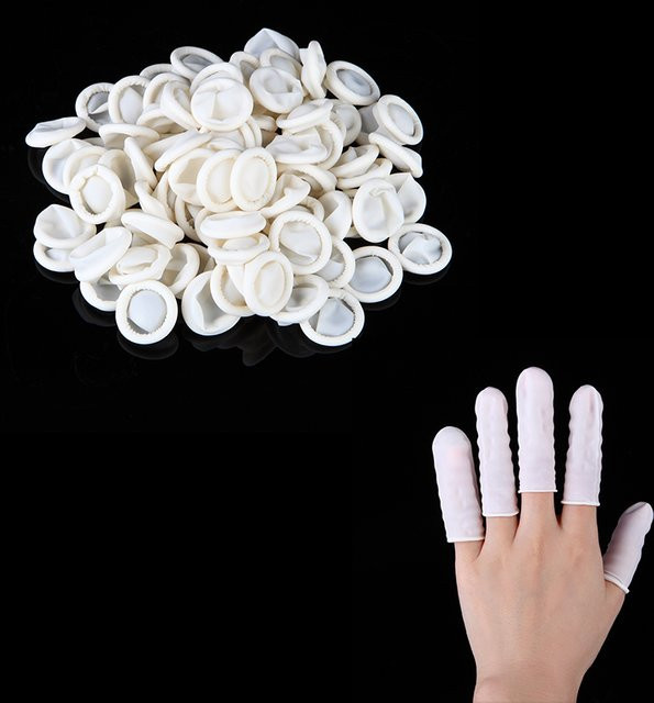 Aogue 100 Stück Einweg Anti-Statische Fingerlinge aus weißem Latex-Gummi für DIY Epoxy Harz und Silikonformen - Bild 1