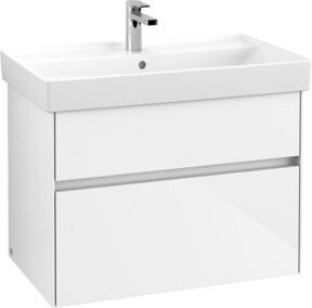 Villeroy & Boch Waschtischunterschrank Collaro Wandmontiert mit Schubladen, Weiß Hochglanz, B/H/T: 75,4 x 54,6 x 44,4 cm - Bild 1