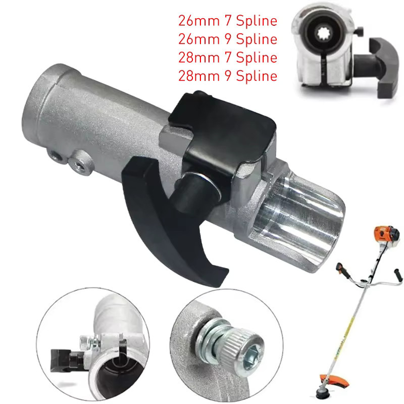 TOTNEND Wellenverbinder Verbindungsklemme für Rasenmäher und Heckenschere in Silber mit 26 mm/28 mm und 9/7 Spline - Bild 2