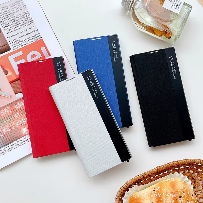 Smart Sleep Awake Flip Case für Samsung Galaxy Note 10 Plus und Note 10+ mit Window View und Smart Chip in Rot - Bild 5