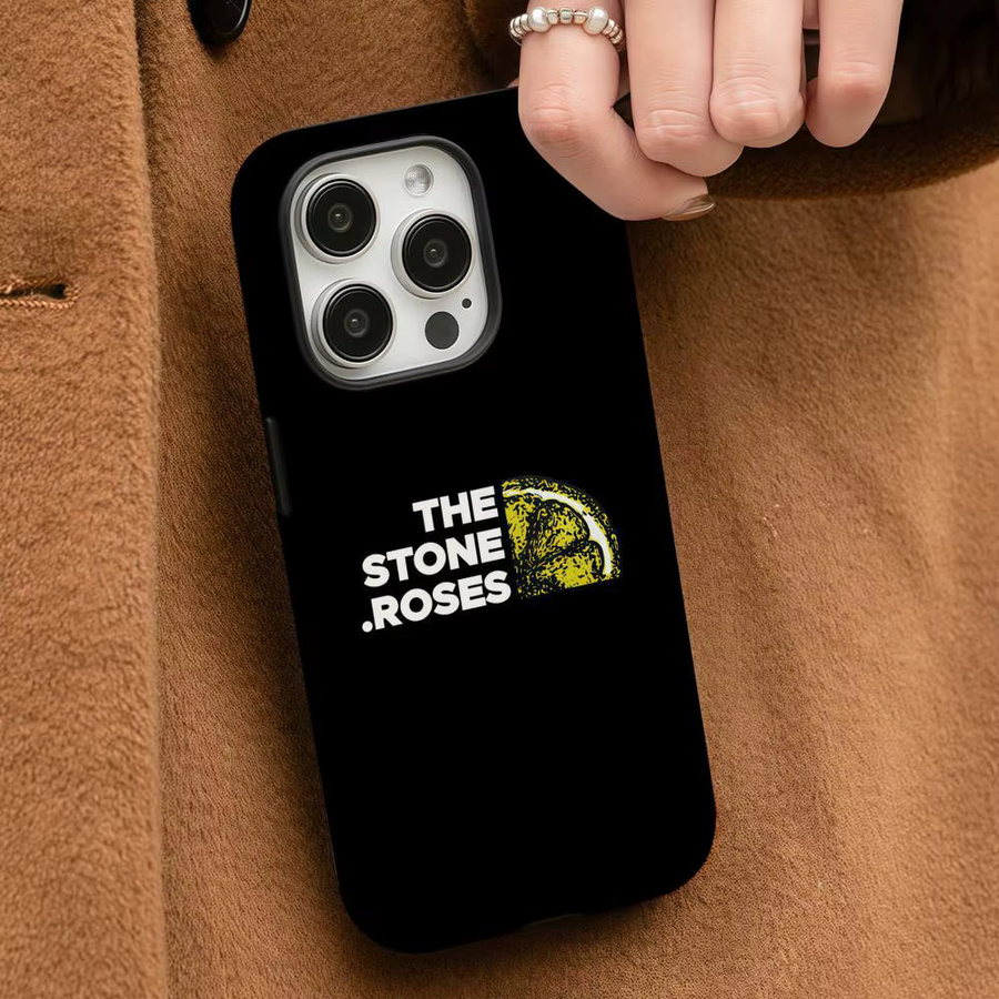 S-Stone Roses Handyhülle für iPhone 17 16 15 14 13 12 Pro Max Plus mit glänzender HD-Doppelschicht-Flüssigkeitshartschale in Schwarz und Weiß - Bild 3