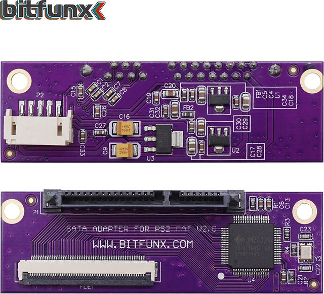 Bitfunx SATA-Adapter-Upgrade-Board für Sony Playstation 2 PS2 IDE Original-Netzwerkadapter - Bild 1