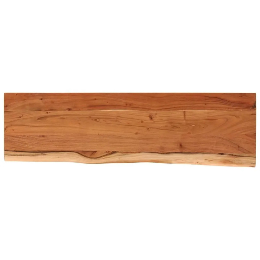 vidaXL Wandregal aus Akazien-Massivholz in Braun mit Baumkante, B/T/H: 100 x 30 x 2,5 cm - Bild 2