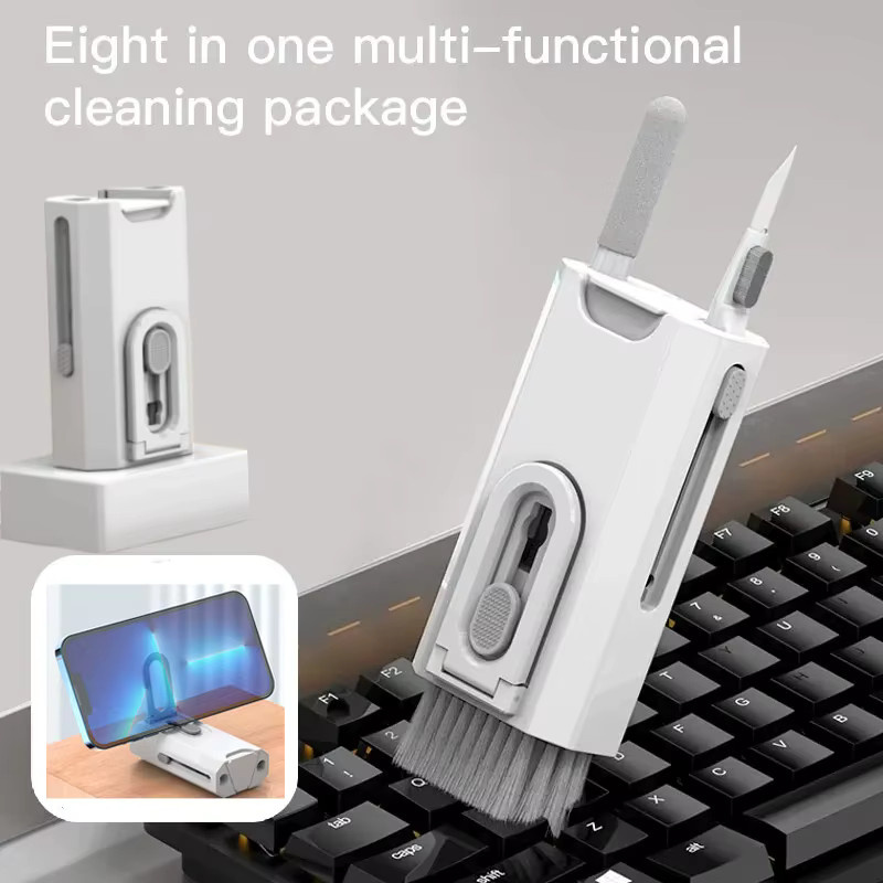 Tideboom 8-in-1 Tastatur-Reinigungsset in Weiß für Kopfhörer, Tastenkappen und Laptop-Bildschirme - Bild 2