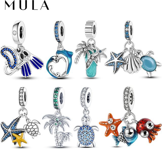 MULA Charm Meeresschildkröte Kokospalme, Silber, Damen - Bild 1