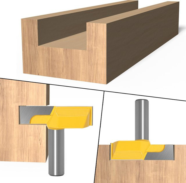 Einteiliger Fräser für Oberflächenhobel mit 8 mm Schaft und Schneiddurchmesser in Gelb - Bild 1