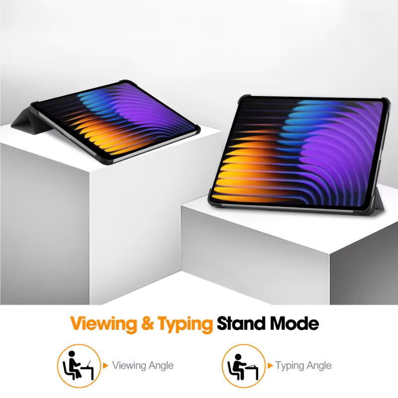 Smart Case für Xiaomi Pad 7 Pro 11,2 Zoll 2024 Klappbare Magnetische Schutzhülle aus PU-Leder in Rot - Bild 4