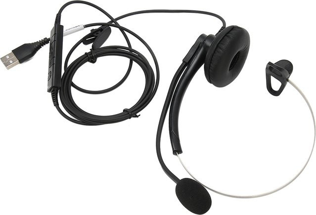 Einohriges kabelgebundenes In-Ear Headset mit Geräuschunterdrückung für HD-Anrufe in Schwarz - Bild 1