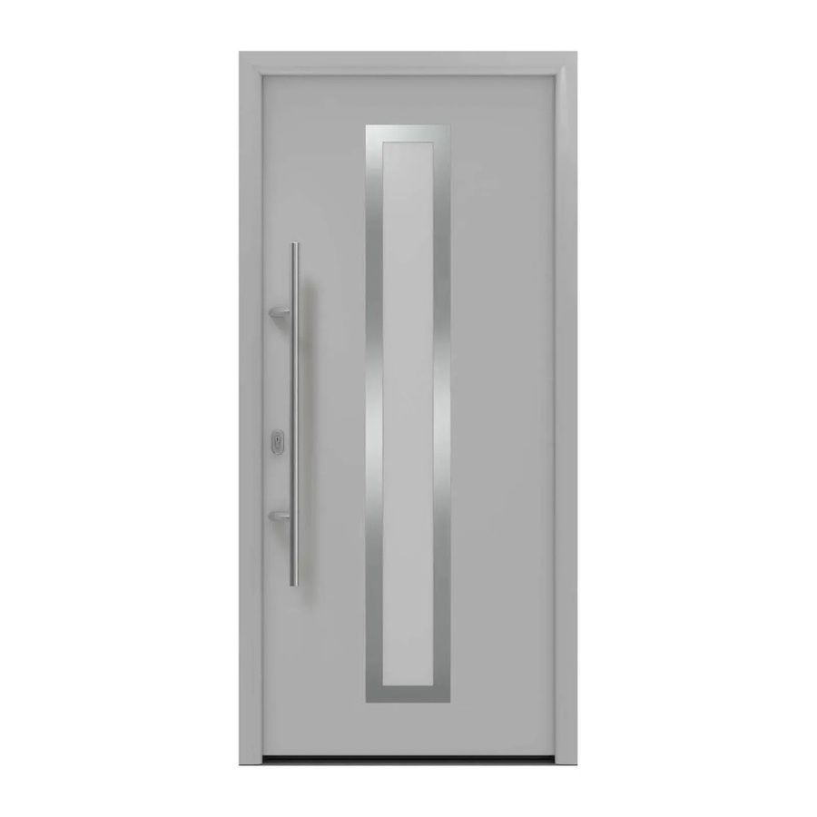 EcoStar Haustür Isopro IP 700S mit Glaseinsatz, Weißaluminium, B: 110 cm, H: 210 cm, DIN L - Bild 2