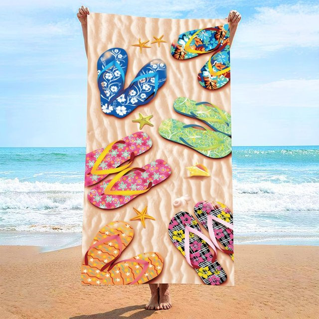 Schnelltrocknendes Mikrofaser Strandtuch mit Seestern-Print in Weiß, Breite: 40 cm, Höhe: 60 cm - Bild 1