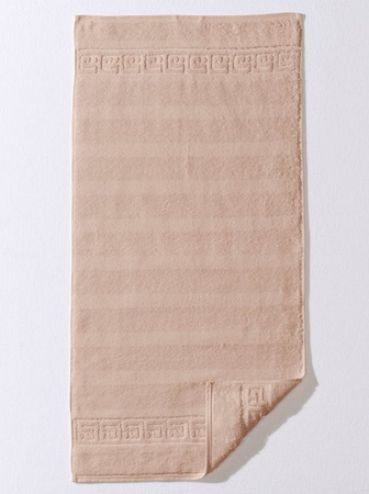 Cawö Handtuch Set Beige gestreift aus 100% Baumwolle Walkfrottier mit Mäanderborte, Inhalt: 1 Handtuch (Breite: 50 cm, Höhe: 100 cm), 1 Duschtuch (Breite: 80 cm, Höhe: 160 cm), 2 Waschlappen (Breite: 16 cm, Höhe: 22 cm), 2 Gästetücher (Breite: 30 cm, Höhe