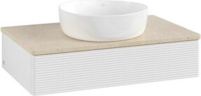 V&B Waschtischunterschrank Antao mit Frontstruktur und Beleuchtung, Weiß, B/T/H: 80 x 50 x 19 cm - Bild 1