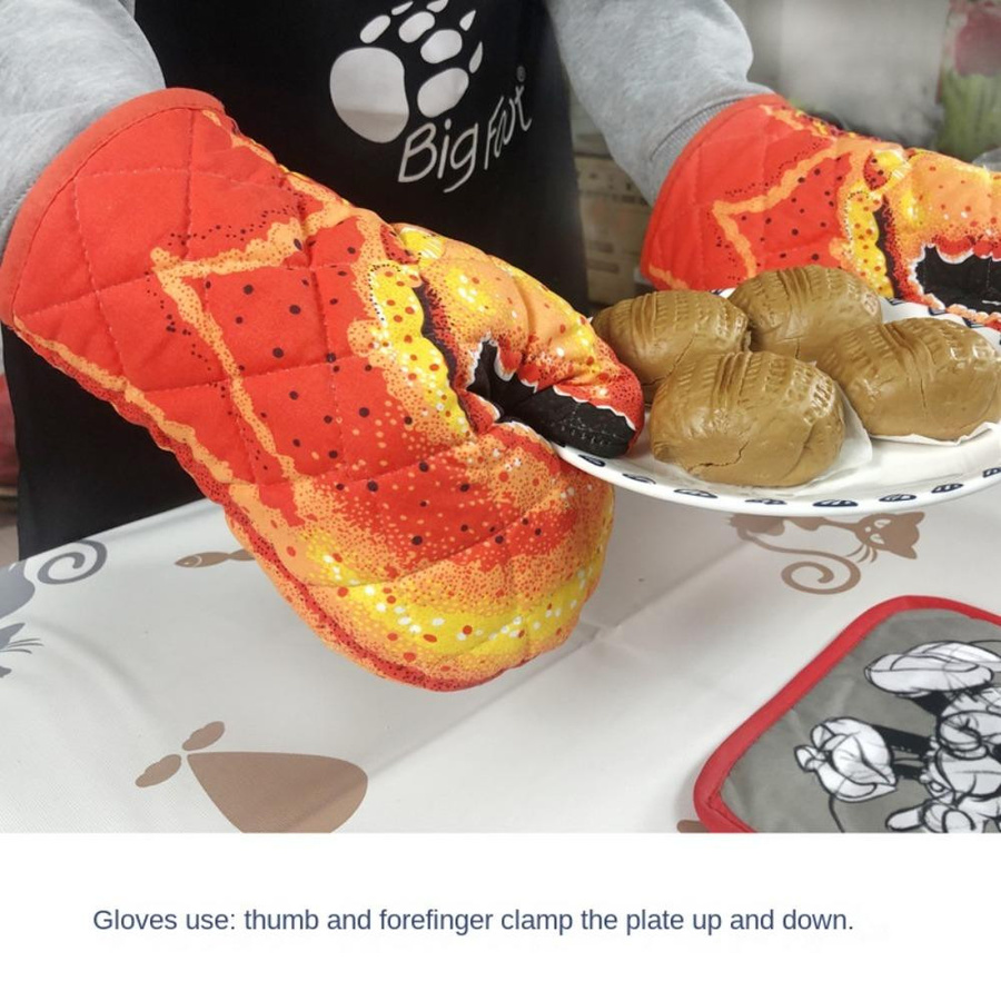 Hitzebeständlicher Topflappen in Hummerklaue-Design aus Baumwolle, rutschfest und mit Aufhängeschlaufe, mehrfarbig - Bild 2