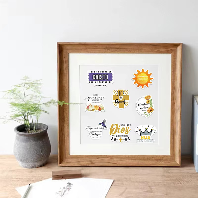 50 Stück spanische inspirierende Aufkleber in Multicolour für dein DIY Tagebuch, Telefon oder Kerzendekoration von RecordingYourLife Store - Bild 2