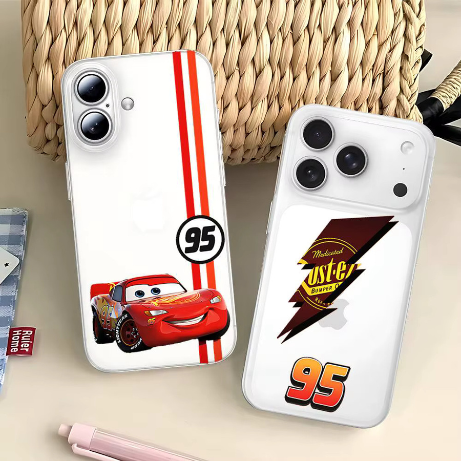 Luxuriöse transparente Handyhülle mit Anime Cars Lightning McQueen Design für dein iPhone 11 bis iPhone 17 Pro Max - Bild 5