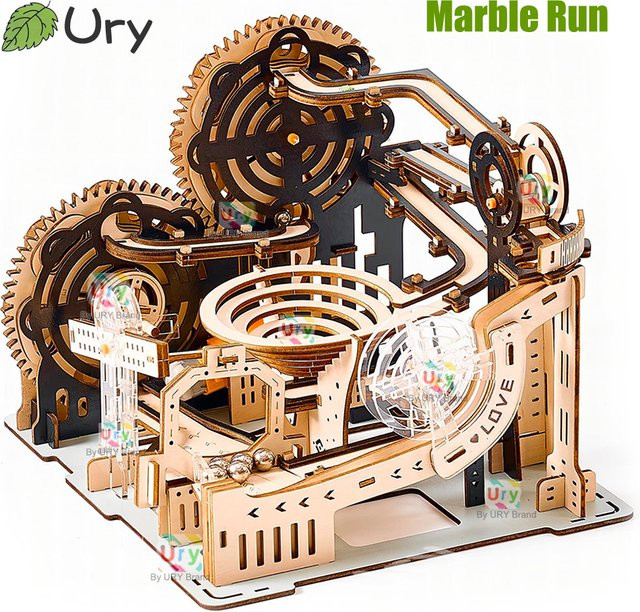 3D-Holzpuzzle Marmor-Lauf-Set, DIY, mechanische Schiene, Montagespielzeug - Bild 1