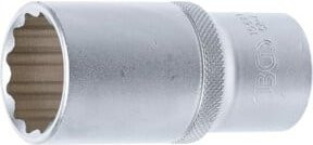 BGS Steckschlüssel-Einsatz Zwölfkant tief 10689, Antrieb 1/2 Zoll, Schlüsselweite 28 mm, Farbe Silber - Bild 1