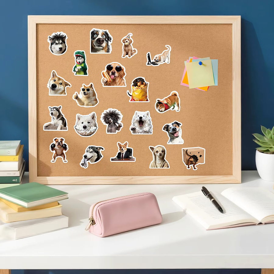 56 Stück Hundelaufkleber Set mit lustigen Hundememes in Multicolour für Laptop, Notebook und Skateboard - Bild 3
