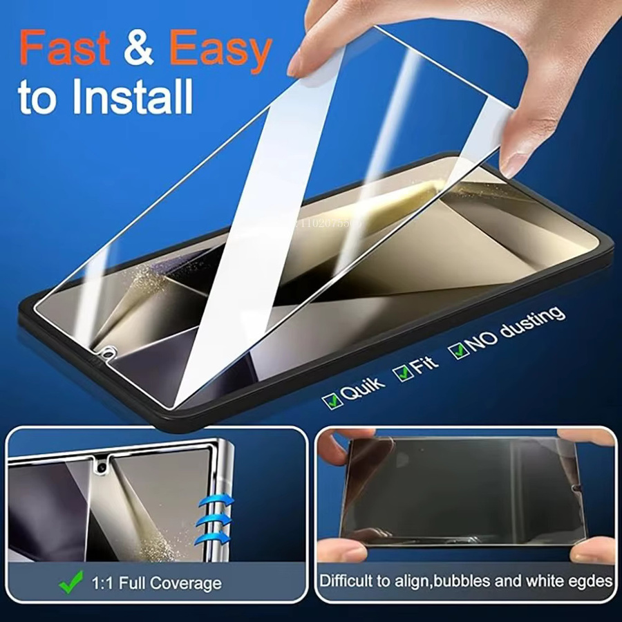 4er-Pack gehärtetes Schutzglas für Samsung Galaxy S24 Ultra, S24+ und S24 Plus, transparent, kompatibel mit Fingerabdruck-Entsperrung - Bild 4