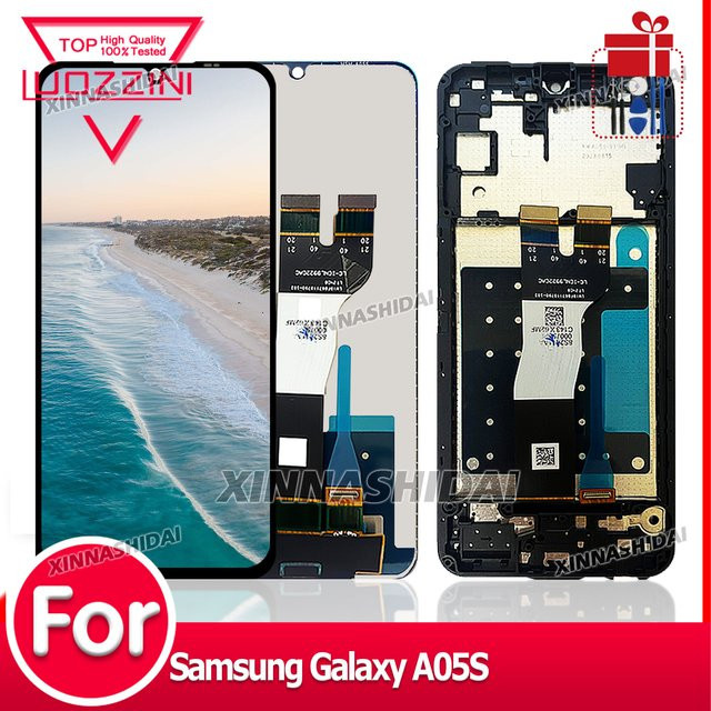 uozzini Display Touchscreen mit Rahmen-Digitizer-Baugruppe für Samsung Galaxy A05S in Schwarz, 6,55 Zoll - Bild 1