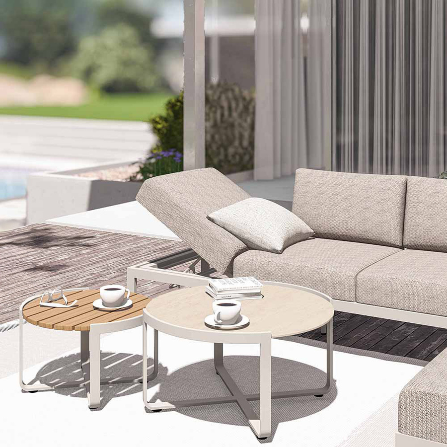 Zebra Fly Loungeset 3-teilig in Beige mit 3-Sitzer Sofa, Tisch und Polstern aus Aluminium - Bild 3