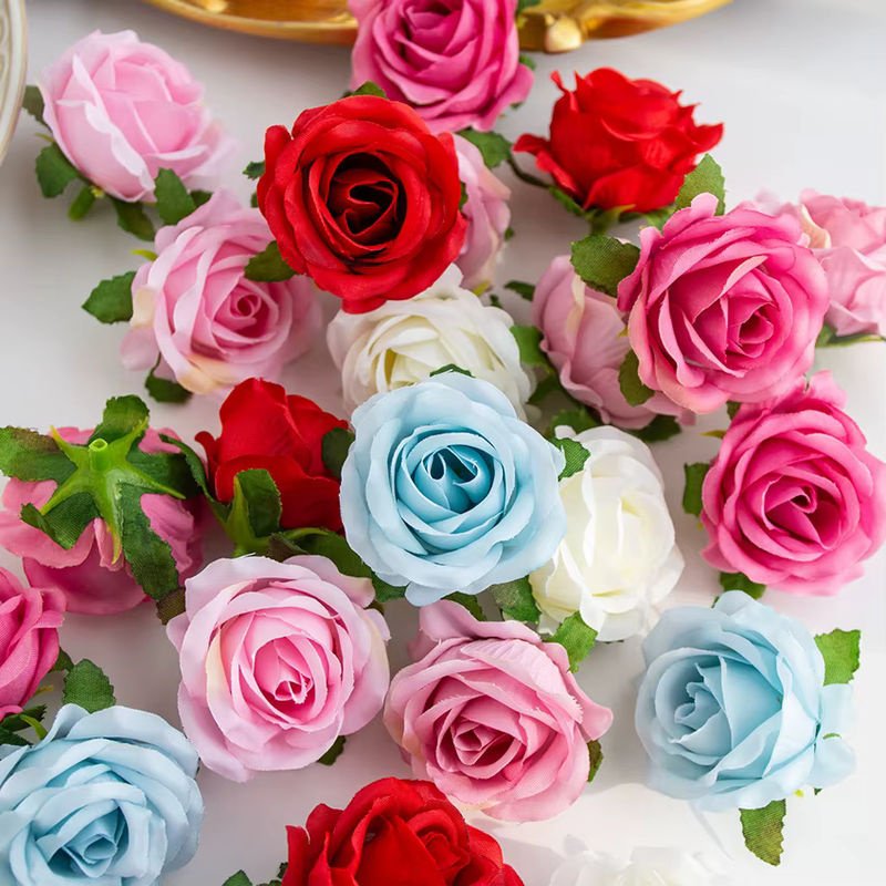 Künstliche Seidenrose als Einzelstiel in Rot oder Mehrfarbig für Hochzeiten, Garten und DIY-Dekoration - Bild 3