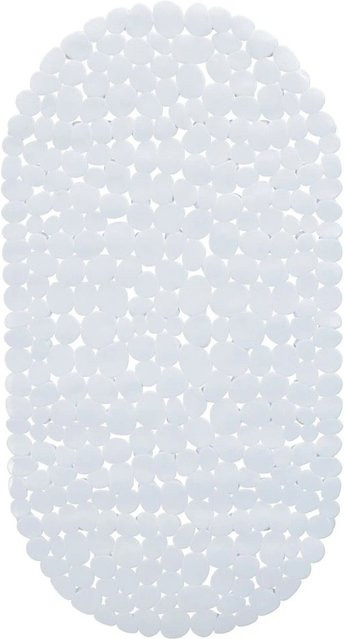 Rutschfeste Badewannenmatte von Relaxdays aus PVC in Weiß mit Steinoptik, B/T/H: 68 x 36 x 0,5 cm - Bild 1