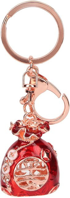 Neoglint Schlüsselanhänger, Glückstüte, Strass, Rot beige, Unisex - Bild 1