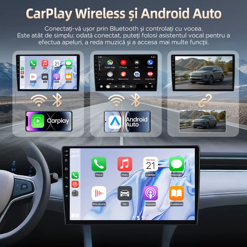 Junsun Android 15 Autoradio für BMW X3 E83 2003-2012 mit 9 Zoll IPS Touchscreen, kabelloses CarPlay und Android Auto, WiFi, GPS, Bluetooth, 4G LTE, Farbe: Schwarz - Bild 3