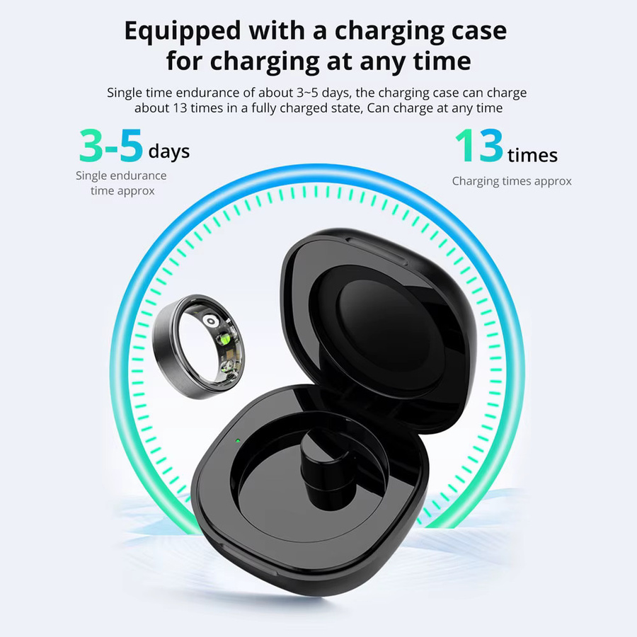 COLMI R03 Smart Ring Ladegehäuse für Männer und Frauen in Schwarz mit Gesundheitsmonitor und IP68 sowie 5ATM Wasserdichtigkeit - Bild 4