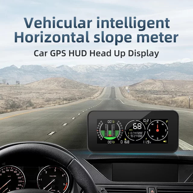 RYSJM Intelligentes Neigungsmesser M60 M50 mit GPS HUD Digital Display für Off-road 4X4 Autos, Schwarz, 12/24V - Bild 1