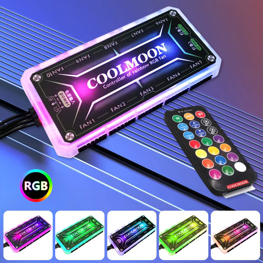 COOLMOON RGB Controller DC12V 5A mit Fernbedienung für PC Gehäuse Lüfter und Chassis Kühlung - Bild 2