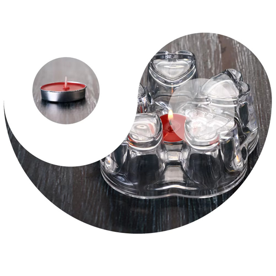 Hitzebeständiger Teekannenständer aus Glas in Herzform von ROSENICE, transparent - Bild 3