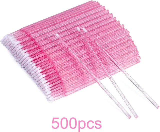 LAUKISS Mikro-Applikatorbürsten, 100 Stück, Rosa - Bild 1