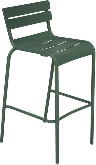 Fermob Luxembourg Barhocker mit Rückenlehne aus Aluminium in Grün - Bild 1