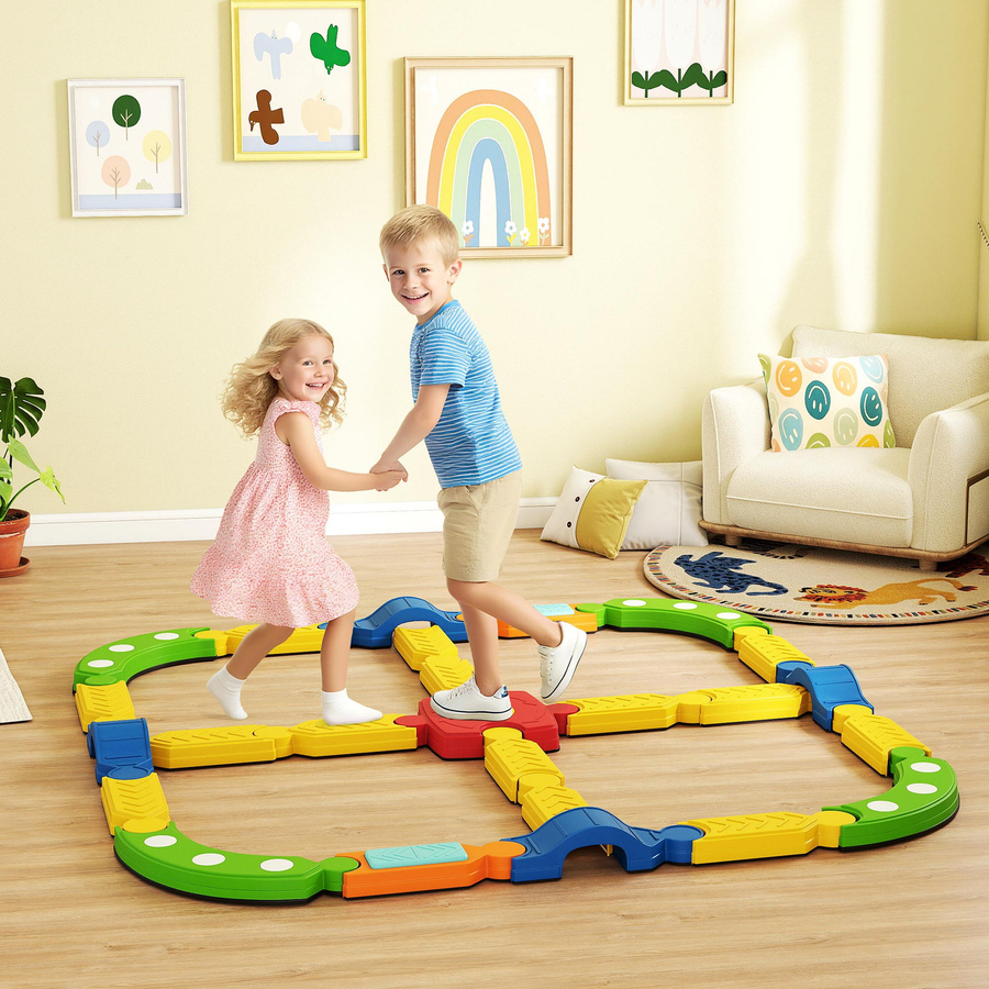 AIYAPLAY Balancierbalken Kinder mit 25 Balanciersteinen, bunt, ab 3 Jahre - Bild 2