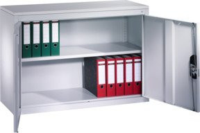 C+P Akten-Sideboard Acurado mit Drehtüren in Lichtgrau, H: 100 cm, B: 120 cm, T: 40 cm - Bild 1