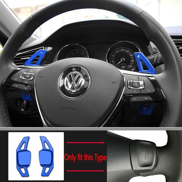 Schaltwippen Erweiterung für Volkswagen Golf 7 Alltrack MK7 Passat B8 VW Variant Tiguan Jetta MK6 DSG Lenkrad in Blau - Bild 1