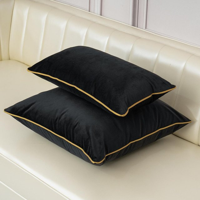 JMG Clothing Dekorative Samtkissenbezüge aus Polyester, rechteckig, B/H: 50 x 30 cm, in Weiß, Grau, Schwarz oder Blau - Bild 1