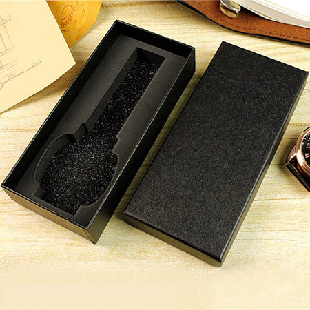 TINUORA Uhrenbox für Reisen aus Papier in Schwarz mit Schwamm-Inlay