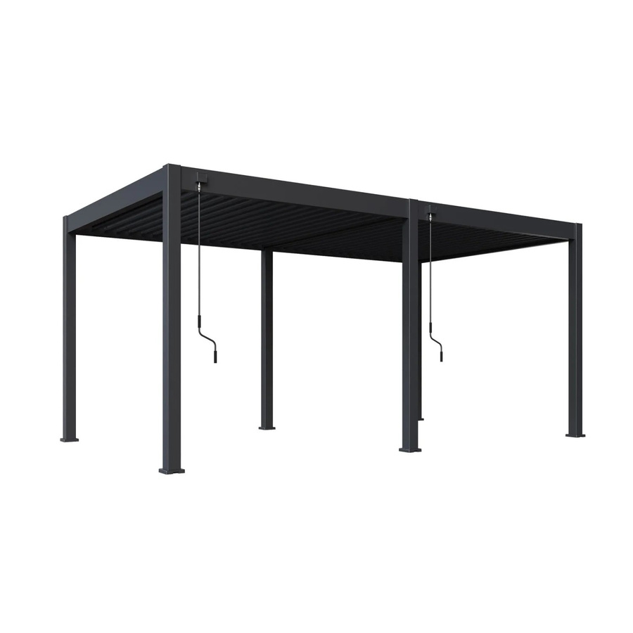 Weide Classic Pavillon Pergola aus Aluminium und Stahl in Anthrazit mit integrierter Regenrinne, B: 530 cm, T: 300 cm, H: 255 cm - Bild 2