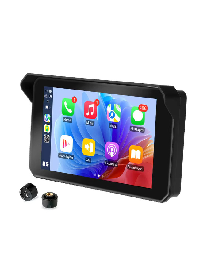 Jansite Motorrad Carplay Navigation mit 5 Zoll IPS Bildschirm, GPS und Android Auto, Schwarz, IP67 wasserdicht, Universal - Bild 7
