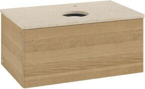 V&B Waschtischunterschrank Antao ohne Frontstruktur in Eiche Honig, B/T/H: 80 x 36 x 50 cm - Bild 1