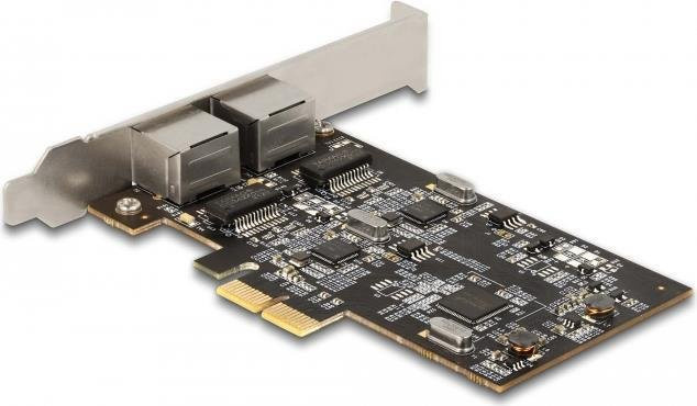 Delock PCIe Netzwerkadapter mit 2 x RJ45 2,5 Gigabit Ethernet LAN-Anschlüssen in Schwarz - Bild 2