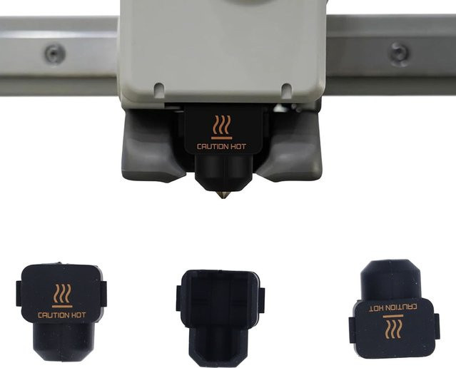 Qiilu 3er-Set Silikonsocken für BambuLab A1 Mini, Hitzebeständige Hot End Cover und Düsenisolationsabdeckung in Schwarz - Bild 1